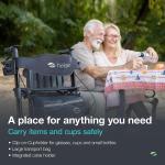 Lightweight All Terrain Walker Rollator with 12'' Pneumatic Tires - Adjustable