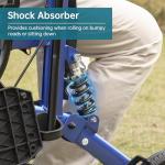 ELENKER Rollator Walker Transport Wheelchair Combo with Shock Absorber, 2 in 1 Rolling Walker with Seat, All Terrain Wheels for Seniors, Blue