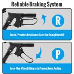 Zentrava Foldable Rollator Walkers with Seat for Seniors, Lightweight Rollator Walker with 8" Big Wheels, Height Adjustable Ergonomic Rolling Walker Seat, Aluminum and Carbon Steel (Black)