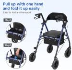 FlyingJoy Ultralight Rollator Walker with Seat