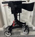 Drive HEAVY DUTY WIDE rollator walker f-22 with red suspension springs.