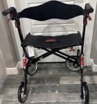 Drive HEAVY DUTY WIDE rollator walker f-22 with red suspension springs.