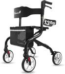 PLANET WALK Super Lightweight Foldable Rollator All Terrain Senior 300lb Black