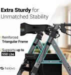 Extra Wide Heavy-Duty Rollator with 8-Inch Wheels - Lightweight Aluminum Design