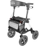 KMINA PRO All Terrain Walker Seat Outdoor Folding Rollator Basket 300 lbs Black