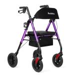 Ambliss Rollator Walkers with Seat for Seniors, 8" Wheels, 300lb. Weight Capacity, All Terrain Lightweight Walkers for Seniors with Backrest, Height Adjustable Foldable Walker, Purple