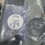 KMINA PRO All Terrain Walker Seat Outdoor Folding Rollator Basket 300 lbs Black