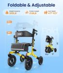 VOCIC Walker with Seat for Seniors,Z57 with 12"All Terrain Wheels-Used