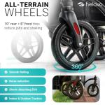 Helavo 2 in 1 Walker Wheelchair Combo with 10" All Terrain Wheels, Lightweight Rollator Transport Chair Combo, 300 lbs Load Capacity with Adjustable Height