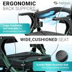 Helavo 2 in 1 Walker Wheelchair Combo with 10" All Terrain Wheels, Lightweight Rollator Transport Chair Combo, 300 lbs Load Capacity with Adjustable Height