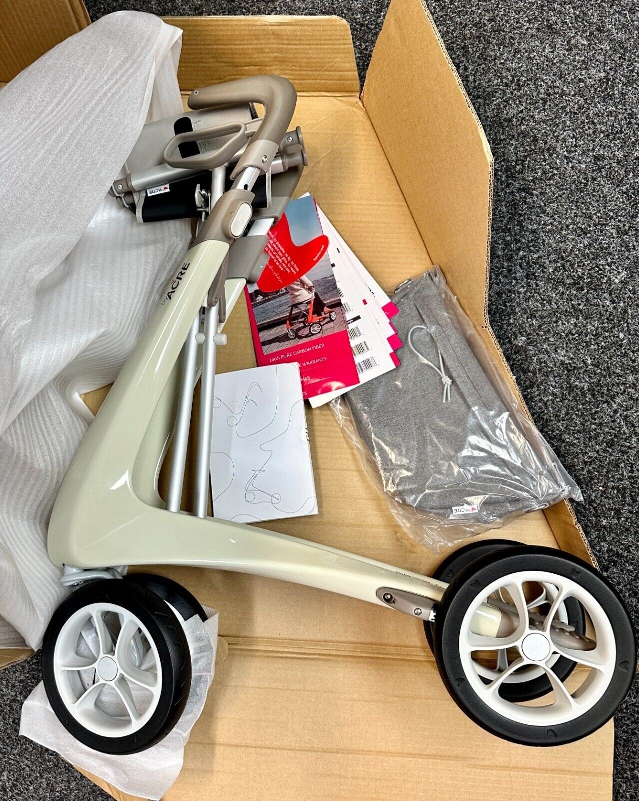 byAcre Ultralight Carbon Rollator Walker with Organizer