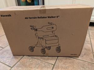 MAXWALK Portable All Terrain Foldable Outdoor Walker 8" Wheels 300lb Senior RED