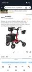 MAXWALK Portable All Terrain Foldable Outdoor Walker 8" Wheels 300lb Senior RED