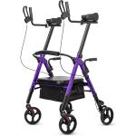 Deluxe ELENKER Rollator Walker Heavy Duty Upright Stand Up Medical Aid Purple