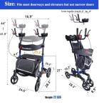 Aliseniors Rollator Foldable Adjustable Armrests All-Terrain Dual Brakes Storage