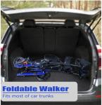 Aliseniors Rollator Foldable Adjustable Armrests All-Terrain Dual Brakes Storage