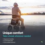 Helavo All Terrain Walker Rollator w/ 12” Pneumatic Tires Foldable Outdoor