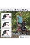 New Drive Medical Nitro Sprint Rollator Walker Heavy Duty w/Seat Red