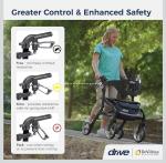 Drive Medical Nitro Sprint Rollator Walker Heavy Duty w/Seat Tall Height 