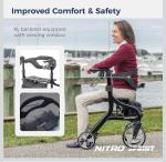 Drive Medical Nitro Sprint Rollator Walker Heavy Duty w/Seat Tall Height 