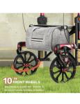 FLYINGJOY All-Terrain Rollator Walker for Seniors with Seat and Backrest Red