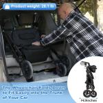 2025 StrollAid 2 In 1 Rollator Walker Transport Chair Heavy Duty 450 Lbs Black