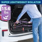 PLANET WALK Foldable Rollator Walker: 10" & 8" All-Terrain Wheels, 300lb Capacity, Treaded Rubber Tires, Breathable Seat & Backrest, Lightweight Mobility Aid for Seniors, Purple