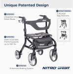 Drive Medical Nitro Sprint Rollator Walker Heavy Duty w/Seat Standard Size