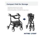 Drive Medical Nitro Sprint Rollator Walker Heavy Duty w/Seat Standard Size