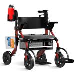 BigAlex Rollator Walkers for Seniors with Wider Seat,Walker Wheelchair Combo,2 in 1 Rollator Walker, Transport Wheelchair for Adults,Rolling Walker with All-Terrain Wheels,400 LBS Weight Capacity,Red