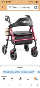 Roller Walker FlyingJoy Heavy Duty Aluminum Rolling Walker Up 350 lbs 