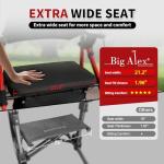 BigAlex Rollator Walkers for Seniors with Wider Seat,Walker Wheelchair Combo,2 in 1 Rollator Walker, Transport Wheelchair for Adults,Rolling Walker with All-Terrain Wheels,400 LBS Weight Capacity,Red