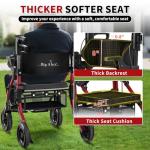 BigAlex Rollator Walkers for Seniors with Wider Seat,Walker Wheelchair Combo,2 in 1 Rollator Walker, Transport Wheelchair for Adults,Rolling Walker with All-Terrain Wheels,400 LBS Weight Capacity,Red