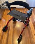 ROLLATOR WALKER FOLDING TRAVEL LIGHTWEIGHT SENIORS ALL TERRAIN W SEAT FOLDABLE