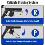 WDYLWFHW Foldable Rollator Walkers with Seat for Seniors, 350 lb Capacity, Lightweight Rollator Walker with 8" Big Wheels, 6-Position Height Rolling Walker Seat, Aluminum and Carbon Steel (Blue)