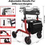 ROLLATOR WALKER FOLDING TRAVEL LIGHTWEIGHT SENIORS ALL TERRAIN W SEAT FOLDABLE