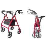 Heavy Duty Bariatric Rollator, Folding Rolling Walker, 8" Wheels, 286lb Weight