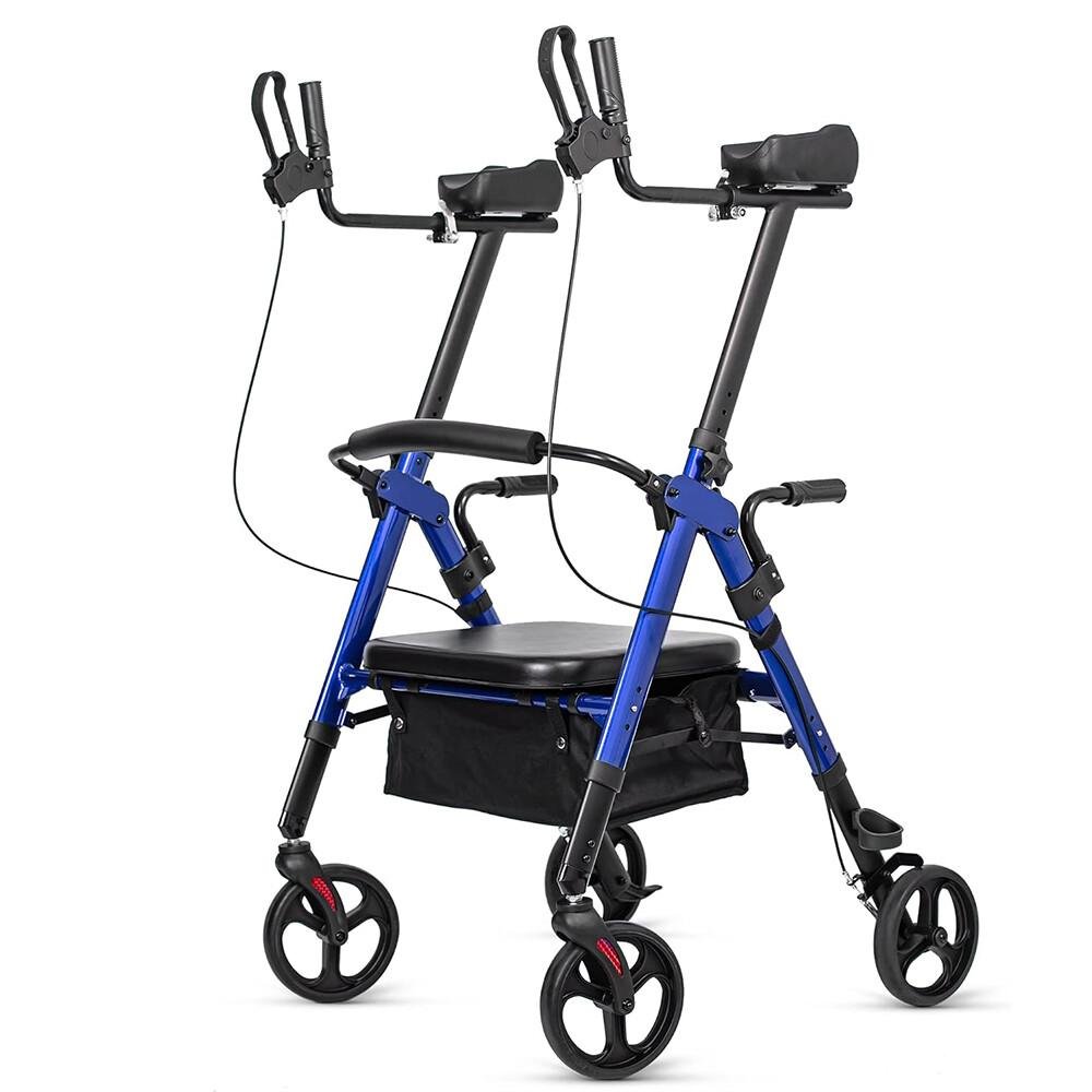 2026 Deluxe OEM ELENKER Rollator Walker Heavy Duty Upright Stand Up Medical Aid