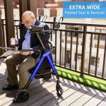 2026 Deluxe OEM ELENKER Rollator Walker Heavy Duty Upright Stand Up Medical Aid