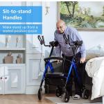 2026 Deluxe OEM ELENKER Rollator Walker Heavy Duty Upright Stand Up Medical Aid