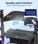 VOCIC Walker with Seat for Seniors,Z57 with 12"All Terrain Wheels-Used