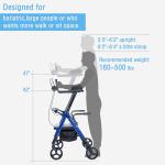 2026 Deluxe OEM ELENKER Rollator Walker Heavy Duty Upright Stand Up Medical Aid
