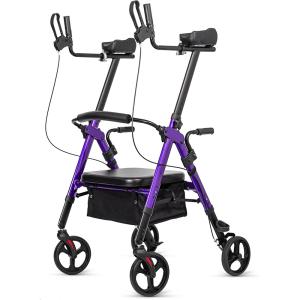 2026 Deluxe OEM ELENKER Rollator Walker Heavy Duty Upright Stand Up Medical Aid