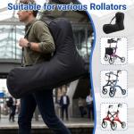 Sadnyy Carbon Ultralight Rollator Walker Travel Bag with Foam Padding, 900d Oxford Fabric Waterproof Rollator Walker Accessory with Shoulder Strap and Carry Handle for Transport Storage, Black