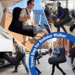 Sadnyy Carbon Ultralight Rollator Walker Travel Bag with Foam Padding, 900d Oxford Fabric Waterproof Rollator Walker Accessory with Shoulder Strap and Carry Handle for Transport Storage, Black