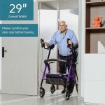 2026 Deluxe OEM ELENKER Rollator Walker Heavy Duty Upright Stand Up Medical Aid