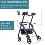 2026 Deluxe OEM ELENKER Rollator Walker Heavy Duty Upright Stand Up Medical Aid