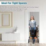 3-Wheel Rollator Walker Foldable, All Terrain 8” Wheels w/Large Storage Bag/Tray