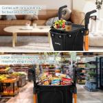 3-Wheel Rollator Walker Foldable, All Terrain 8” Wheels w/Large Storage Bag/Tray