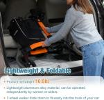 3-Wheel Rollator Walker Foldable, All Terrain 8” Wheels w/Large Storage Bag/Tray